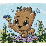 DIAMOND ART CLUB Bathtime and Bee Marvel Diamond Painting Kit, Fun DIY Crafts for Adults and All Ages, Round Diamond Art Canvas for Beginners, 15" x 13" (38.1 x 32.8 cm) DIAMOND ART CLUB