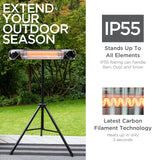 Briza Infrared Electric Patio Heater - Indoor/Outdoor Heater - Portable Wall/Garage Heater - 1500W - use with Stand - Mount to Ceiling/Wall) Briza