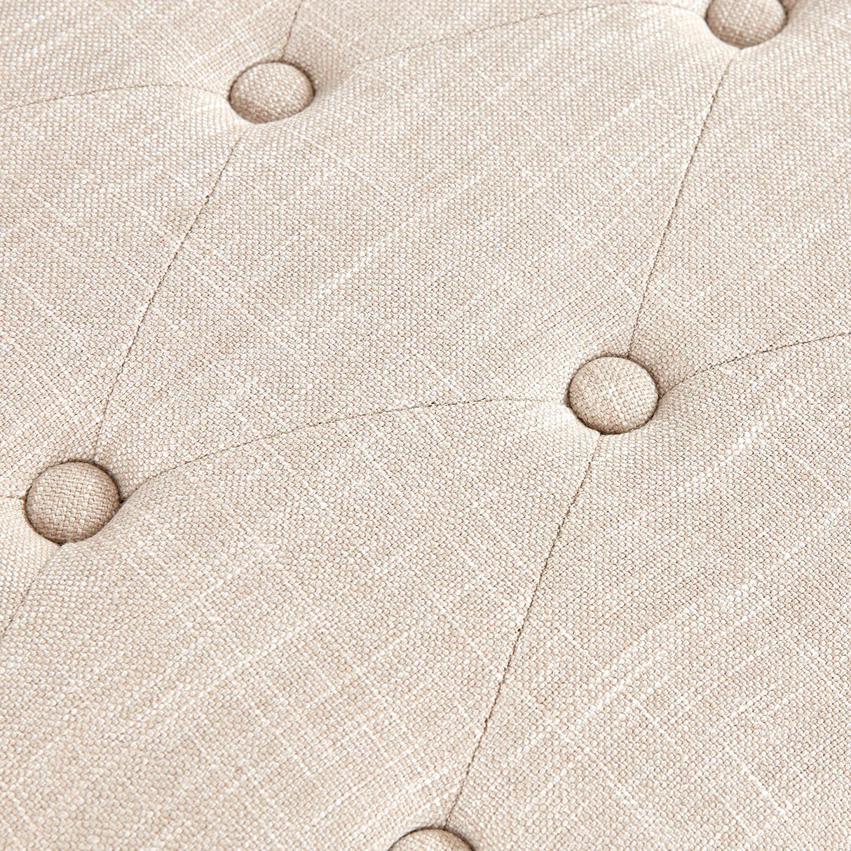 HUIMO Entryway Shoe Bench, End of Bed Bench,Upholstered Button-Tufted Bench for Kitchen, Fabric Ottoman Bench for Living Room, Padded Bench with Solid Wood Shelf Beige HUIMO