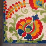 Nourison Home Aloha Indoor/Outdoor Multicolor 6' x 9' Area Rug, Easy Cleaning, Non Shedding, Bed Room, Living Room, Dining Room, Backyard, Deck, Patio (6x9) Nourison
