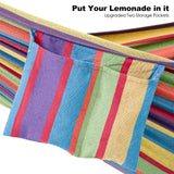 gafete Double Hammock with Stand for Outside, Upgraded Spreader Bar, Heavy Duty Space Saving Steel Stand 2 Person, Side Pockets, Easy Assembly, 600lbs Weight Capacity, Indoor & Outdoor (Classic Red) gafete