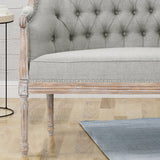 Christopher Knight Home Faye Traditional Fabric Tufted Upholstered Loveseat, Light Gray, Antique Christopher Knight Home