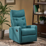 Christopher Knight Home Ishtar Glider Swivel Push Back Nursery Recliner, Teal, Black 35.75D x 25W x 39H in Christopher Knight Home