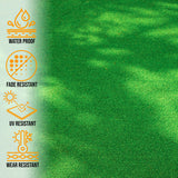 Ottomanson Artificial Grass Outdoor Runner Rug 2'7" x 10' – Waterproof Astro Turf with Drainage Holes – Patio & Lawn Decoration, Easy-Clean Dog Grass Mat Ottomanson