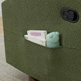 KISLOT Upholstered Recliner Swivel Glider Nursery Chair Reclining Performance Fabric Rocker with Wood Base,Boucle,Moss Green KISLOT