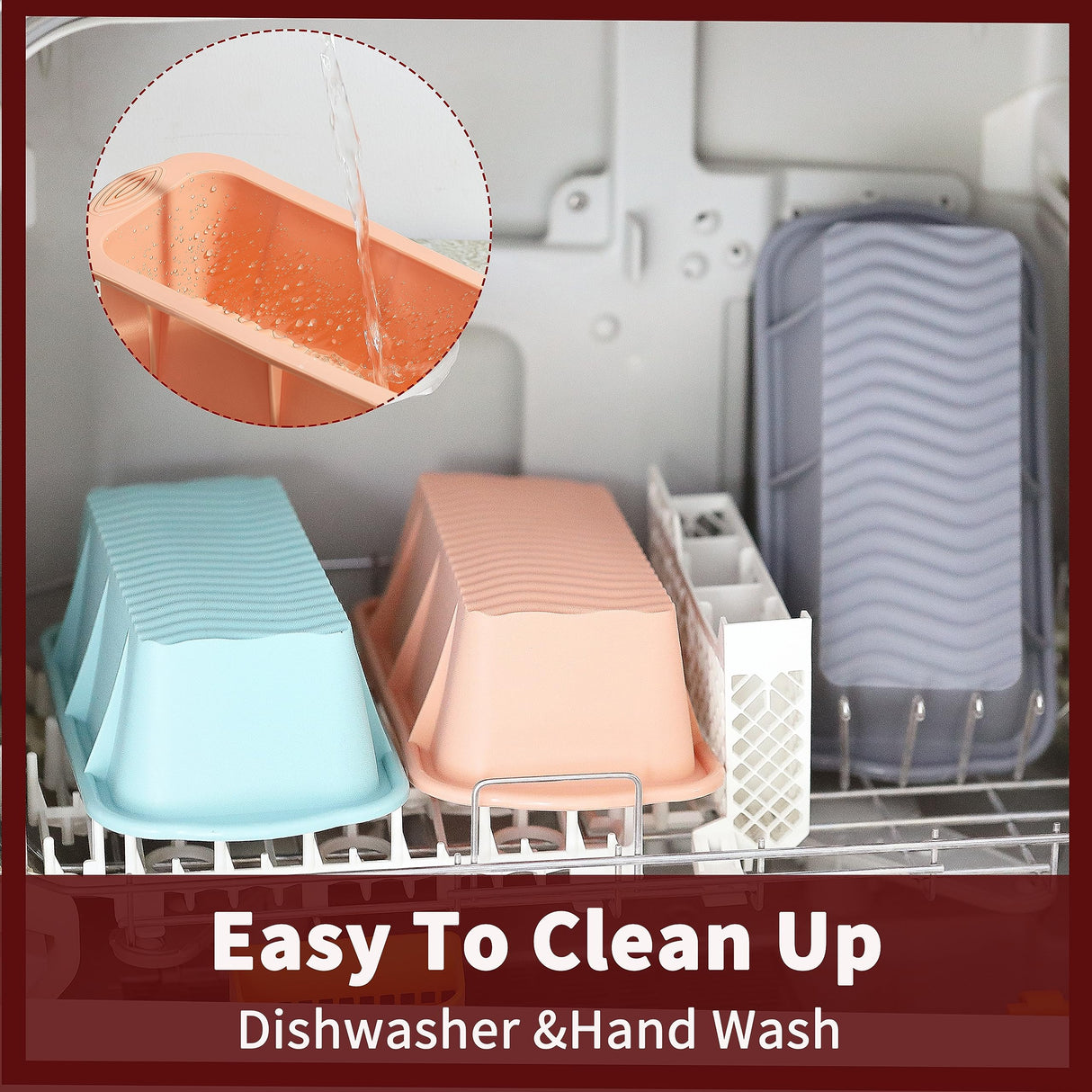 MONGSEW 3PCS Silicone Bread Loaf Pan, Non-Stick Bread Pans for Baking, Easy Release Loaf Pan, Great for Homemade Bread, Cakes, Brownies, Dishwasher Safe (3 Colors, Nesting Design) MONGSEW