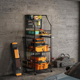 AQNTQCN Fishing Rod Holders for Garage, Fishing Pole Holders, 3-Tier Fishing Pole Rack Holds 12 Rods with Wheels for Garage, Basement or Indoor, For Fishing Rod Tackle Box Storage AQNTQCN