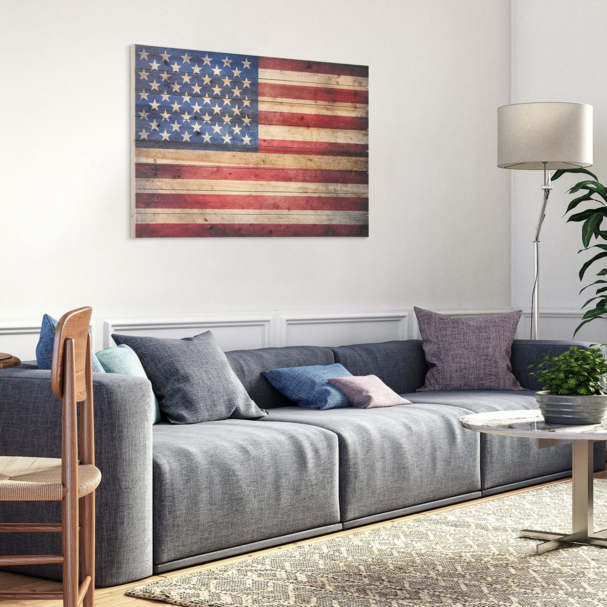 Empire Art Direct American Flag Digital Print on Solid Wood Wall Art, 30" x 45" x 1.5", Ready to Hang Empire Art Direct