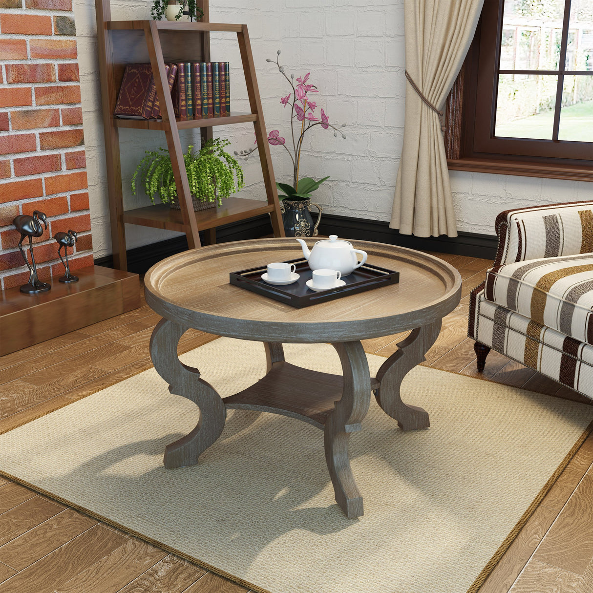 Christopher Knight Home Althea Faux Wood Circular Coffee Table, Nature Christopher Knight Home
