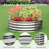 DIIYIV 3PCS 2x2x1FT Galvanized Raised Garden Bed Kit,Vegetable Boxes-Round Metal Flower Box,Large Planter Raised Beds Outdoor Garden for Planting,Fruit,Herb-Sliver DIIYIV