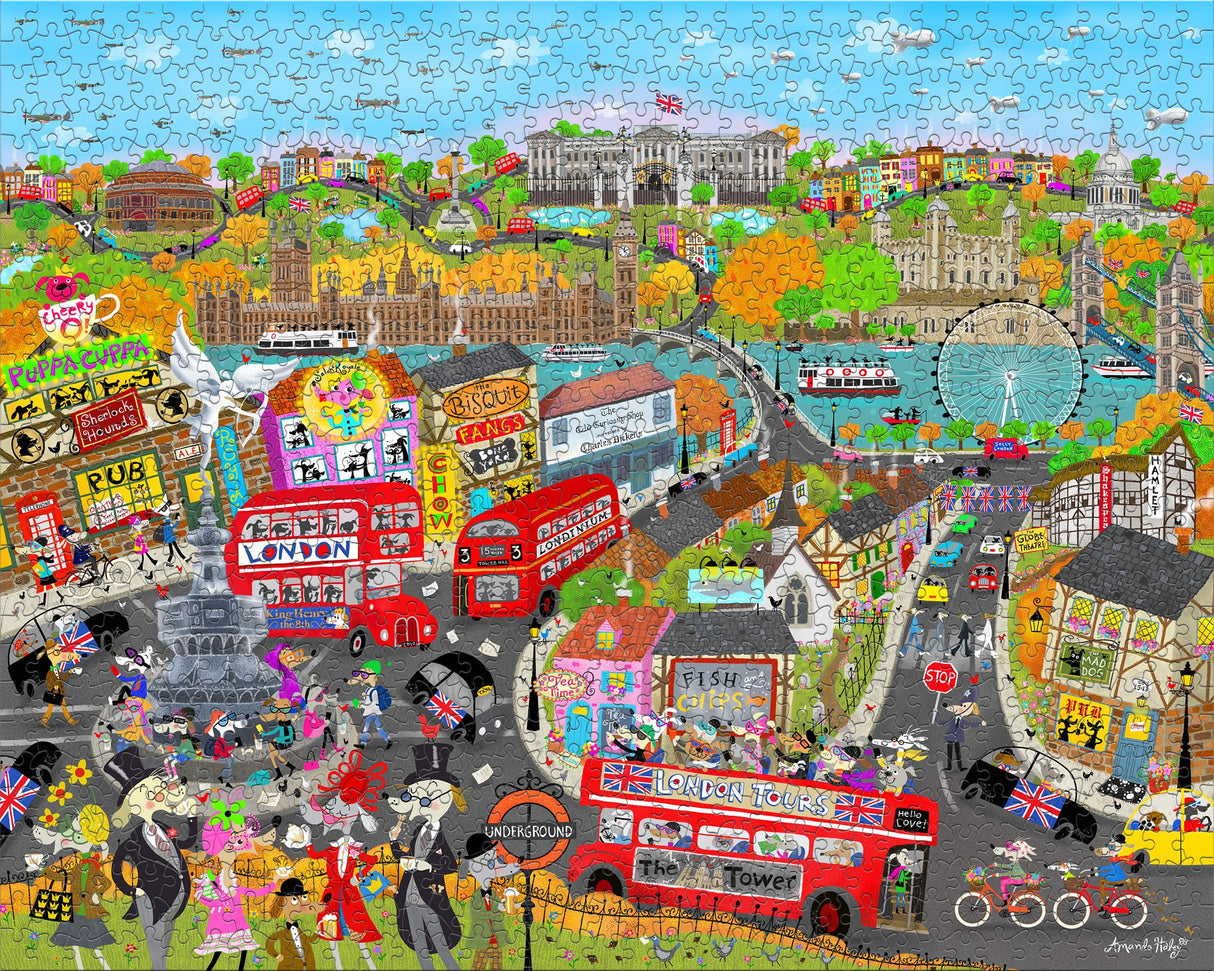 Ceaco - London Dogs - 1000 Larger Sized Piece Jigsaw Puzzle Ceaco
