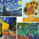 VeGuude Paint by Numbers for Adults and Kids Beginner, 4 Pack Van Gogh Starry Night Painting by Number Kits On Canvas, Without Frame DIY Oil Painting Acrylic Paints, Home Wall Decor Gift 12x16inch VeGuude