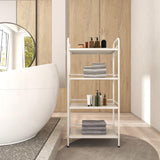 HDANI Storage Shelves, 4-Tier Metal Storage Rack with Shelf,Shelf Organizer,Garage Standing Shelving Unit for Laundry,Bathroom,Kitchen,Pantry, Closet,23.6''W X 13.8''D X 50 H''H,White HDANI