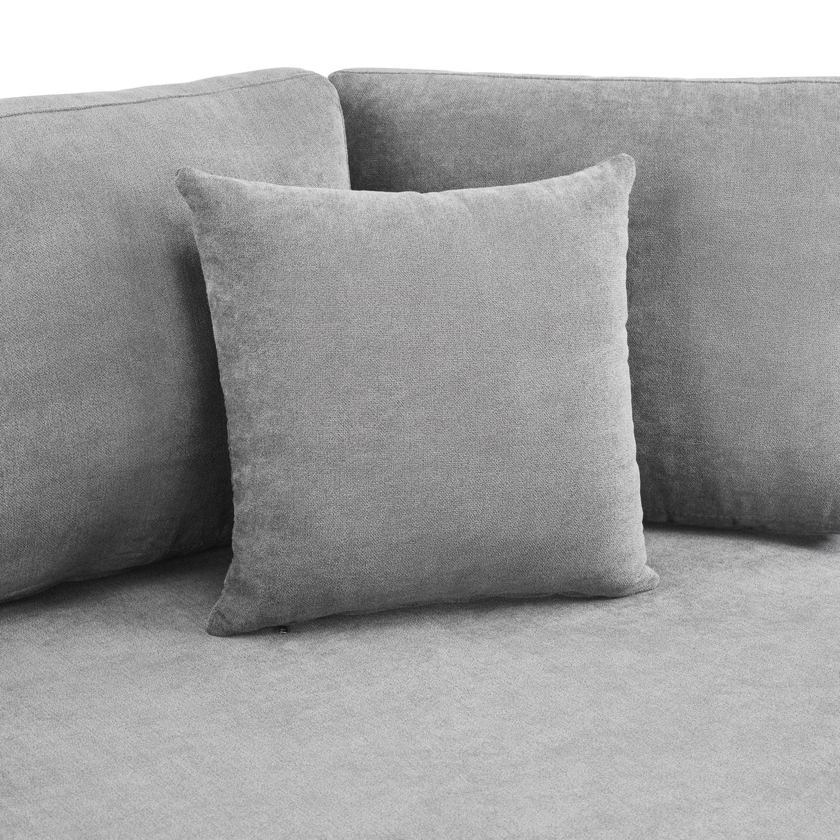 Christopher Knight Home Aekea 129" Upholstered Sofa Couch, Modern Curved 3-Seater Sofa with 2 Throw Pillows, Cozy Chenille Fabric Sectional Sofa Lounge Couch for Living Room Home Office, Dark Gray Christopher Knight Home