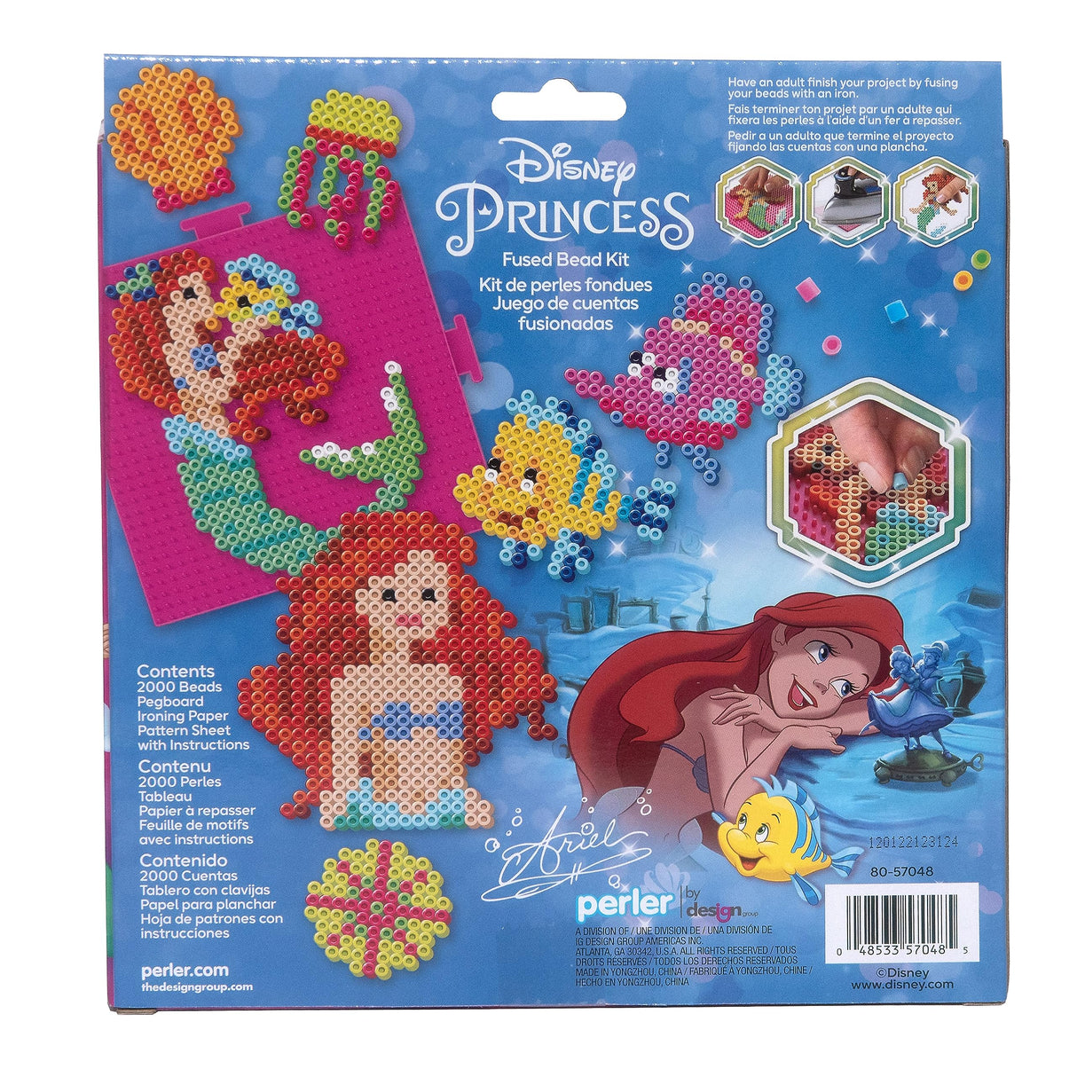 Perler Disney's The Little Mermaid Fused Bead Craft Activity Kit, Includes 9 Patterns, Finished Project Sizes Vary, Multicolor 2003 Pieces Perler