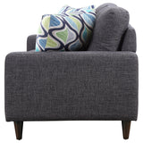 Coaster Home Furnishings - Watsonville - Wood & Fabric - Upholstered Tufted Loveseat with Track Arms, and Accent Pillows - Living Room - Gray - 552002 Coaster Fine Furniture