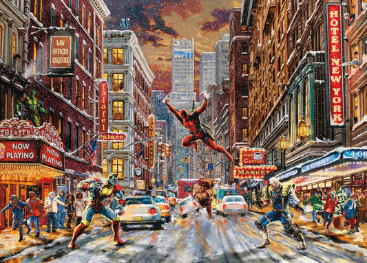 Ceaco - Thomas Kinkade - Marvel - Deadpool - Snow Day - 1000 Piece Jigsaw Puzzle