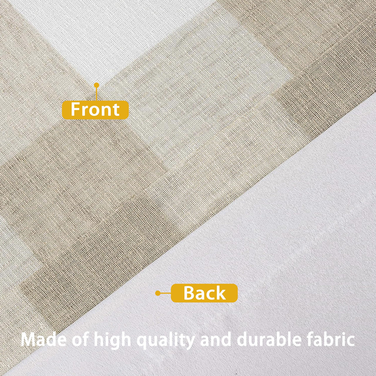 DriftAway Buffalo Plaid Check Curtains Woven Plaid Pattern Lined Blackout Thermal Insulated Window Curtain Grommet 2 Layers 2 Panels 52 Inch by 63 Inch Taupe DriftAway