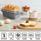 MONGSEW 3PCS Silicone Bread Loaf Pan, Non-Stick Bread Pans for Baking, Easy Release Loaf Pan, Great for Homemade Bread, Cakes, Brownies, Dishwasher Safe (3 Colors, Nesting Design) MONGSEW
