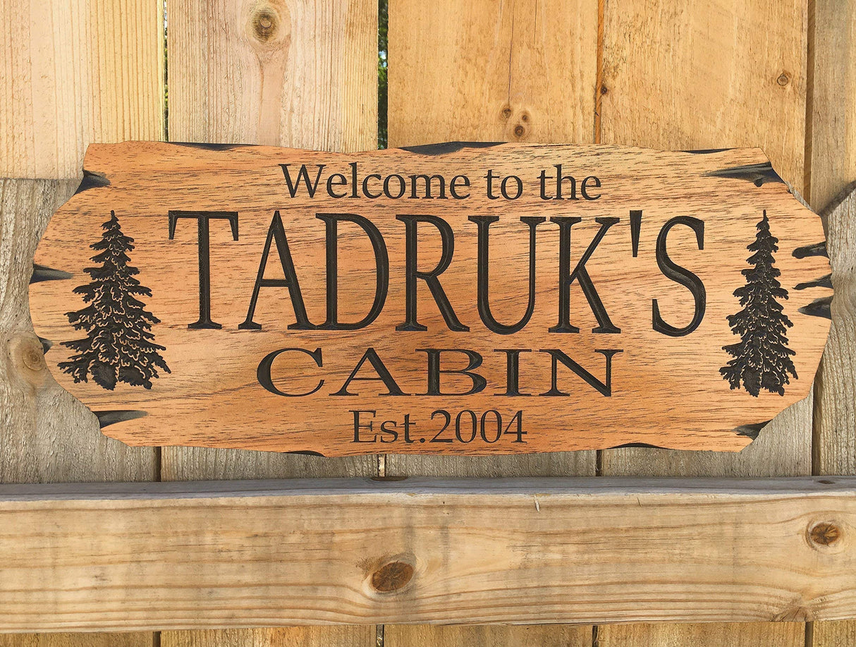 Personalized cabin sign Outdoor Sign Rustic Welcome Rustic Decor Family Wooden Sign Benchmark Signs And Gifts