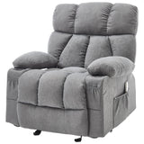 Massage Rocker Recliner Chair with Heat and Vibration Ergonomic Rocking Lounge Chair for Living Room Comfy Overstuffed Recliner with 4 Side Pockets,2 Cup Holders, USB Charge Port, Grey jonpony