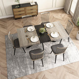 55" -70" Extendable Dining Room Table for 4 6 People,Modern Rustic Kitchen Expanding Table,Wooden Long Large Expandable Dining Room Transformer Table Conference Table for Kitchens,Grey Ufurpie