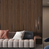 Generic 2 Pack - 94” L x 12.6” W Soundproof Acoustic Wood Wall Panels, 3D Slat Paneling, Decorative Panels for Walls and Ceilings, Acoustic Panels for Interior Design (Dark Chestnut), 94inchlacp013 Generic