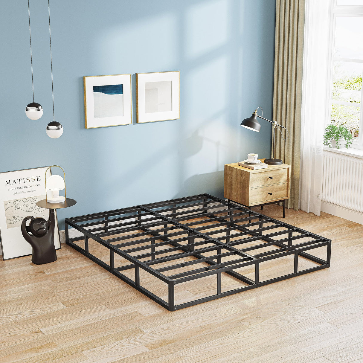 Aardhen 7 Inch Box Spring for Queen Bed,High Profile Strong Metal Frame Mattress Foundation, Quiet Noise-Free,Easy Assembly, 3000lbs Max Weight Capacity Aardhen