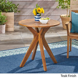 Christopher Knight Home Brigitte Outdoor Round Acacia Wood Bistro Table with X Legs, Teak Christopher Knight Home