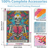 DFPSCLLA Skull Diamond Painting Kits for Adults- Broken Heart Skull Diamond Art Kits, 5D Diamond Painting Lightning, DIY Full Drill Diamond Painting Gem Art and Crafts 12x16inch DFPSCLLA