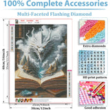 DFPSCLLA Diamond Painting Kits for Adults- Dragon and Magic Book Diamond Art Kits for Adult Beginners, DIY Full Round Diamond Painting Gem Art and Crafts 12x16inch DFPSCLLA