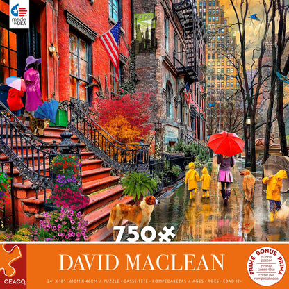 Ceaco - David Maclean - Rainy Day in New York - 750 Piece Jigsaw Puzzle