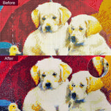 Stalente Diamond Painting Kits for Adults, Diamond Painting Dog, Diamond Art Animal, DIY 5D Round Full Drill Diamond Art Dog and Duck Craft for Home Decor 13.7X17.7in, Umbrella Stalente