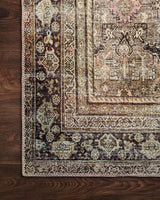 Loloi Layla Collection LAY-03 Olive/Charcoal 7'-6" x 9'-6" .13" Thick Area Rug, Soft, Durable, Vintage Inspired, Distressed, Low Pile, Non-Shedding, Easy Clean, Printed, Living Room Rug Loloi