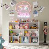 Elegant 3-Tier White Wooden Bookshelf with 8 Sections and Anti-Tilt Device Onirw