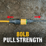 DEWALT 100 Foot Extension CordLighted Click-to-Lock 10/3 SJTW -Heavy Duty Outdoor, Waterproof, Weatherproof, Heat & Corrosion Resistant Industrial Strength Light Up Three Prong Outlet Plug Power Cord DEWALT