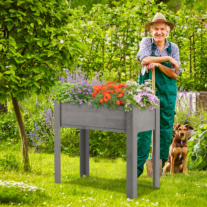 Raised Garden Bed with Legs (31x16x31''), Solid Wood Elevated Planter Box for Outdoor - WoodArtSupply