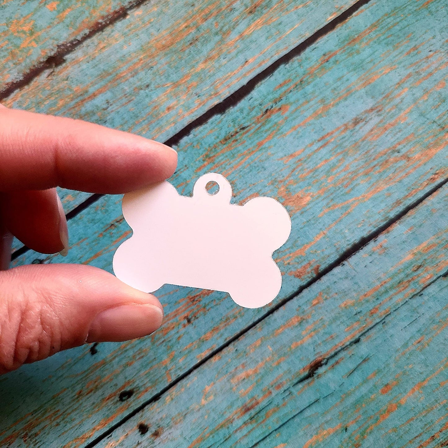 Sublimation Blanks Company 20 pcs Dog Bone Pet ID Tag Sublimation Blanks. 2-Sided Aluminum (Mini), White