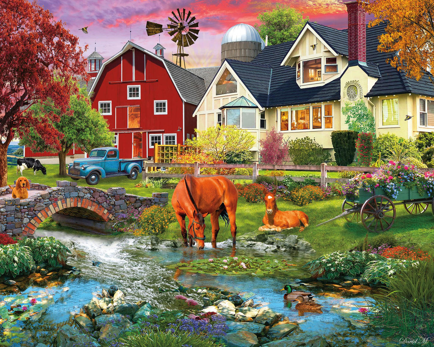 Ceaco - David Maclean - Memories On The Farm - 1000 Oversized Piece Jigsaw Puzzle