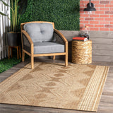 nuLOOM 4x6 Outdoor/Indoor Ranya Tribal Area Rug, Light Brown, Geometric Design, Stain Resistant, Highly Durable, For Patio, Balcony, Bedroom, Dining Room, Living Room, Bathroom nuLOOM
