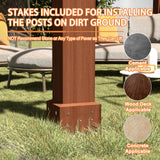 Yardenaler 12 x16 FT Wooden Pergola, Cedar Wood Gazebo with Flat Roof, Outdoor Garden Shelter with Stakes Included, Patio, Deck, Backyard, Lawn Yardenaler