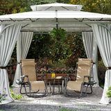 Yaheetech Zero Gravity Recliners Outdoor Adjustable Folding Reclining Lounge Chairs w/Pillows, Cup Holder Trays and Carry Strap for Patio Backyard Beach Beige Set of 2 Yaheetech