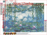 NIHO-JIUMA Diamond Painting Kits Monet's Water Lilies, 5D DIY Full Drill Diamond Art Gift for Adults, Home Decoration (30 X 40 cm / 12 X 16 inches) NIHO-JIUMA