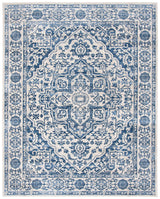SAFAVIEH Brentwood Collection Area Rug - 8' x 10', Navy & Light Grey, Medallion Distressed Design, Non-Shedding & Easy Care, Ideal for High Traffic Areas in Living Room, Bedroom (BNT832M) SAFAVIEH