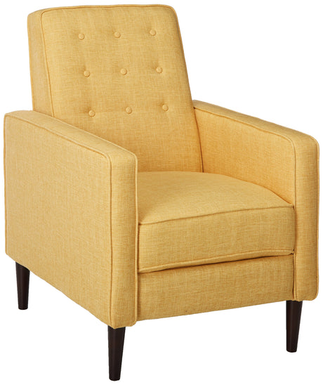CHRISTOPHER KNIGHT HOME Mason Mid-Century Modern Tuft Back Recliner (Qty of 1, Fabric/Muted Yellow). GDFStudio Christopher Knight Home
