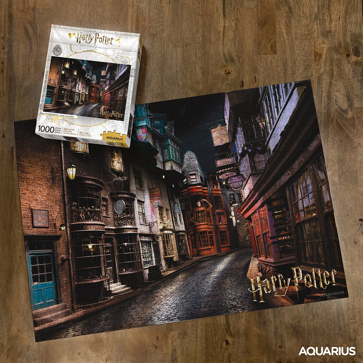 AQUARIUS Harry Potter Puzzle Diagon Alley (1000 Piece Jigsaw Puzzle) - Officially Licensed Harry Potter Merchandise & Collectibles - Glare Free - Precision Fit - 20x28in AQUARIUS