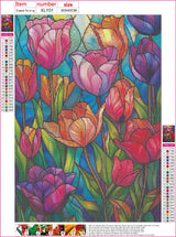 Naykow 5D DIY Diamond Art Kit for Adults, Stained Glass Flower Paint by Numbers, Arts and Crafts, 12 x 16 inches Naykow