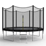Simple Deluxe Trampoline for Kids with Safety Enclosure Net Wind Stakes 400LBS Weight Capacity 12FT Recreational Trampolines with Ladder Black Outside Net Simple Deluxe