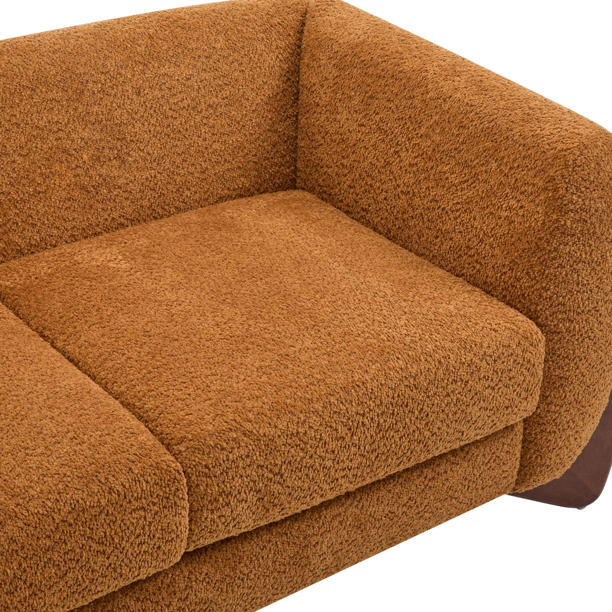 Christopher Knight Home Alma 63" Boucle Loveseat with Wood Legs, 2 Seater Sofa Couches for Living Room, Upholstered Couch Chair, Soft Seating Lounge Sofa Chair, Cozy Loveseat with Armrest, Caramel Christopher Knight Home
