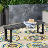 Christopher Knight Home Kemp Outdoor Acacia Wood Bench, Gray Finish, Sandblast Dark Grey Christopher Knight Home